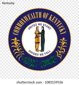 Emblem of Kentucky, state of USA. Vector illustration