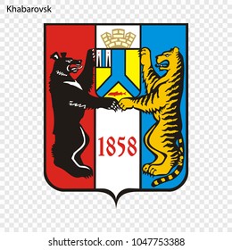 Emblem of  Khabarovsk. City of Russia. Vector illustration