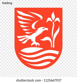 Emblem of Kolding. City of Denmark. Vector illustration