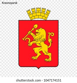 Emblem of Krasnoyarsk. City of Russia. Vector illustration