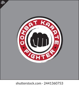 Emblem of kyokushin karate. Martial art colored symbol, logo creative design emblem. Vector.