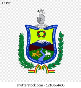 Emblem of La Paz. City of Bolivia. Vector illustration