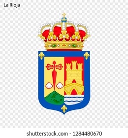 Emblem of La Rioja, province of Spain. Vector illustration