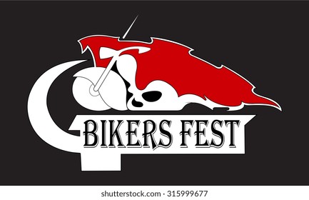 Emblem or label biker festival. Logo. Logo festival. Vector illustration