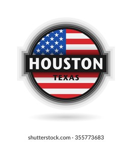 Emblem or label with name of Houston, Texas, vector illustration
