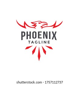 emblem label Phoenix logo vector template on white background