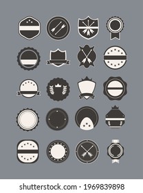 Emblem and labels templates icon bundle