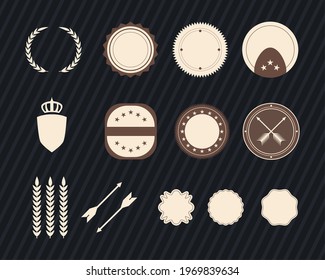 Emblem and labels templates symbol bundle