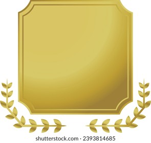 emblem with laurel and square frame