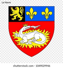 Emblem of Le Havre. City of France. Vector illustration