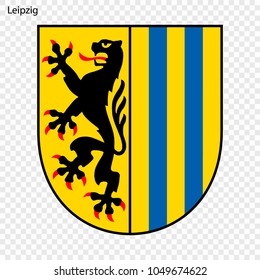 Emblem of Leipzig. City of Germany. Vector illustration