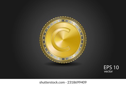 Emblem Letra C Tejer Monograma de círculo Graceto Plantilla
