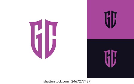 Emblem letter GC initial shield soccer football esport logo design