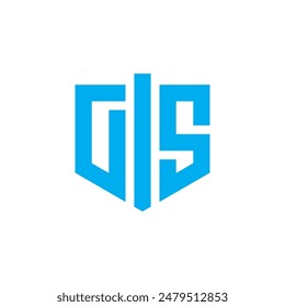 Emblem letter GIS initial shield soccer football esport logo design