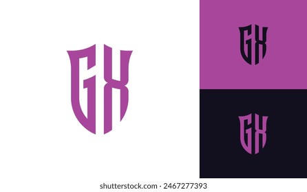 Emblem letter GX initial shield soccer football esport logo design