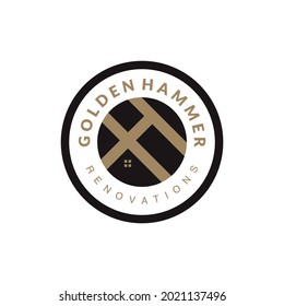 emblem letter h construction logo