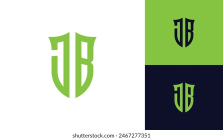 Emblem letter JB initial shield logo design