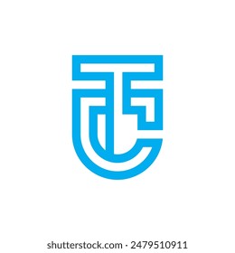 Emblem letter TC initial shield soccer football esport logo design