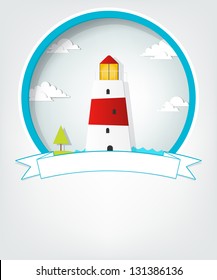 emblem with lighthouse