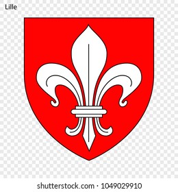 Emblem of Lille. City of France. Vector illustration