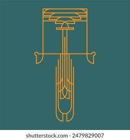 The emblem, the décor is linear in the Ardeco style