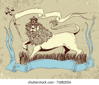 emblem with lion.