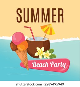 emblem logo with beach background