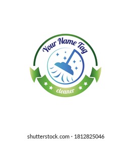 an emblem logo for a cleaning company