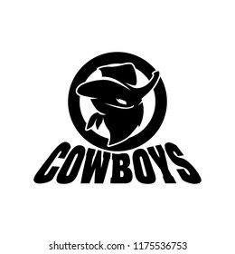 Emblem, logo, cowboy Wild west, a thug, Texas, a robber, a sheriff, a criminal, a shield. Vector illustration,