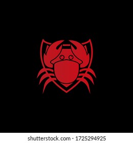 Emblem Logo Crab Vector Design