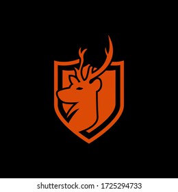 Emblem Logo Deer Vector Design