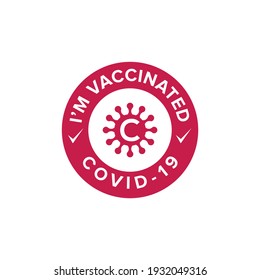 Emblem logo design or sticker for signing have had vaccine covid 19