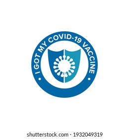 Emblem logo design or sticker for signing have had vaccine covid 19