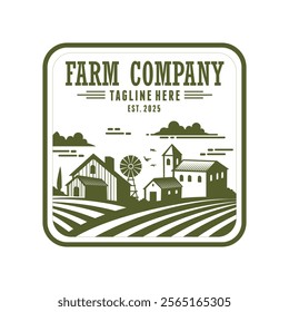 emblem logo farm house template vector