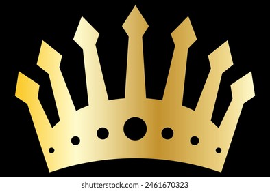 emblem logo flat golden crown