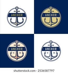 The emblem logo illustration features an anchor with a circular rope, symbolizing strength, stability, and maritime heritage. 