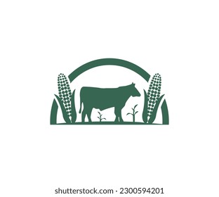 The emblem logo includes a cow icon and also an icon from corn for your business needs