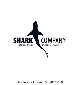 Emblem or logo with Shark. Vector illustration
