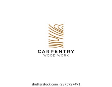 Emblem logo vector for carpentry, woodworkers, lumberjack, sawmill service