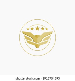 emblem , logo wing with five star