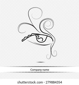 emblem or logotype with eye. Your can use in optics, monitoring, tracking or cosmetic industry