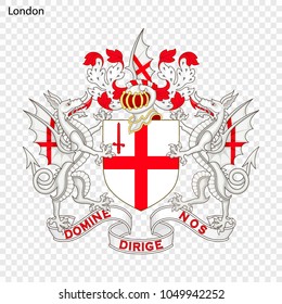 Emblem of London. City of United Kingdom. Vector illustration