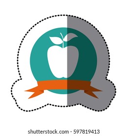 emblem long apple fruit icon, vector illustraction design