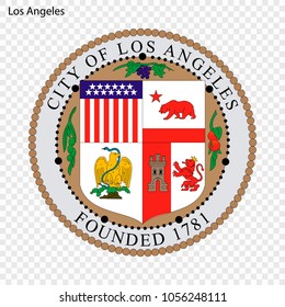 Emblem of Los Angeles. City of USA. Vector illustration