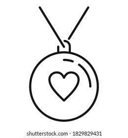 Emblem love heart icon. Outline emblem love heart vector icon for web design isolated on white background
