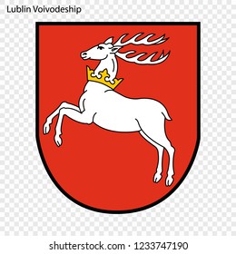 Emblem of Lublin Voivodeship, state of Poland. Vector illustration