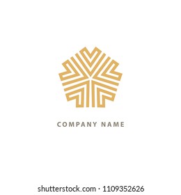 Emblem luxury beauty spa, cosmetics, jewelry, hotel, restaurant. Wedding elegant outline frame. Vector floral luxury curve logo design. Round gold ornate frame. Vintage premium design vector element.