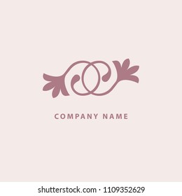 Emblem luxury beauty spa, cosmetics, natural organic product. Vector floral luxury curve logo design. Red tulip ornate frame. Vintage premium design vector element.