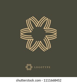 Emblem luxury beauty spa, cosmetics, jewerly, hotel, restaurant. Vector celtic luxury curve logo design. Round ornate frame. Vintage premium design vector element.