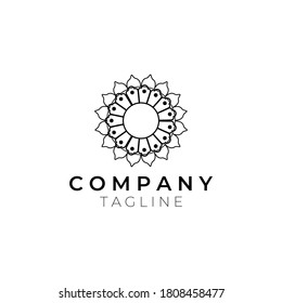 Emblem luxury beauty spa, cosmetics, jewelry, hotel, restaurant. Wedding elegant outline frame. Vector floral luxury curve logo design. Round gold ornate frame. Vintage premium design vector element.